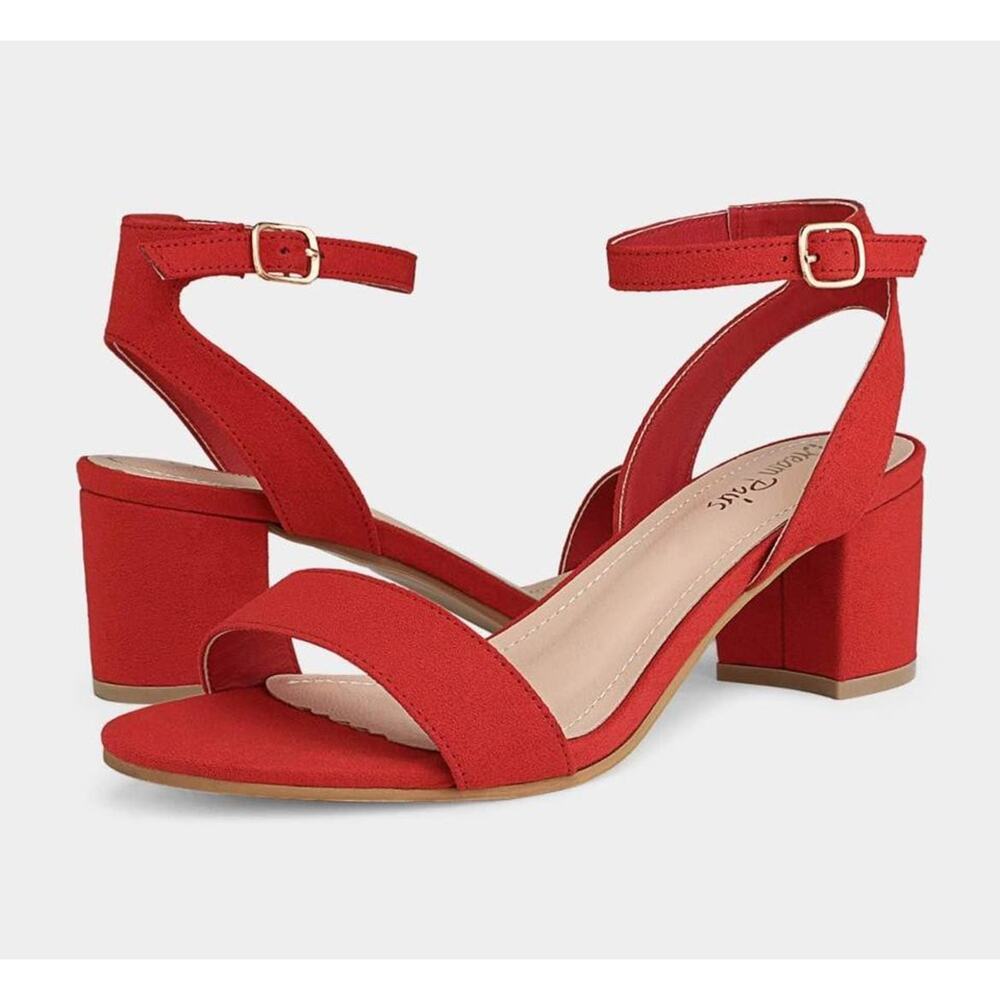 7.5 Red low block heels
